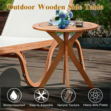 Load image into Gallery viewer, 27" Outdoor Round Solid Wood Coffee Side Bistro Table
