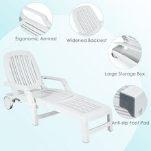 Load image into Gallery viewer, Adjustable Patio Sun Lounger with Weather Resistant Wheels-White