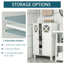Load image into Gallery viewer, Wooden Freestanding Storage Cabinet with Visible Windows and 1 Adjustable Shelf