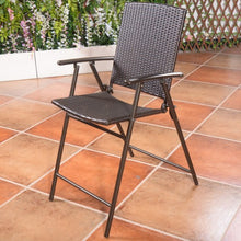 Load image into Gallery viewer, 4 pcs Rattan Wicker Folding Chairs