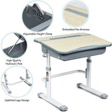 Load image into Gallery viewer, Kids Desk and Chair Set Children's Study Table Storage-Gray