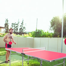 Load image into Gallery viewer, 60 Inches Portable Tennis Ping Pong Folding Table with Accessories-Red