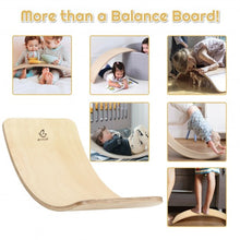 Load image into Gallery viewer, Wooden Wobble Balance Board Kids 35'' Rocker Yoga Curvy Board Toy w/ Felt Layer