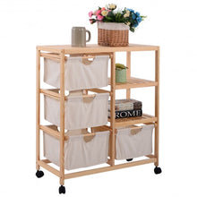 Load image into Gallery viewer, 2 Section Storage Shelf Unit with 4 Fabric Drawers