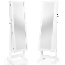 Load image into Gallery viewer, Jewelry Cabinet Stand Mirror Armoire with Large Storage Box-White