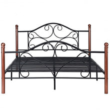 Load image into Gallery viewer, Queen Size Steel Bed Frame with Stable Platform and Metal Slats-Black