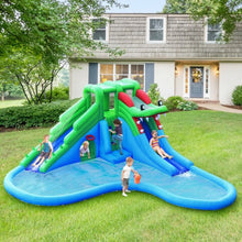 Load image into Gallery viewer, Inflatable Water Park Crocodile Bouncer Dual Slide Climbing Wall