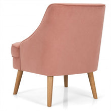Load image into Gallery viewer, Velvet Upholstered Accent Chair with Rubber Wood Legs-Pink