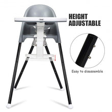 Load image into Gallery viewer, 3 in 1 Convertible Highchair with Detachable Double Trays-Gray