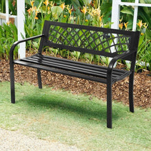 Load image into Gallery viewer, Patio Park Garden Bench Outdoor Deck Steel Frame