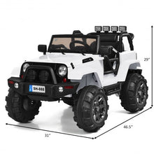 Load image into Gallery viewer, 12V Kids Remote Control Riding Truck Car with LED Lights-White