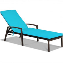 Load image into Gallery viewer, 2 pcs Patio Rattan Adjustable Back Lounge Chair-Turquoise