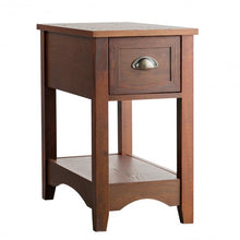 Load image into Gallery viewer, Set of 2 Contemporary Side End Table with Drawer -Walnut