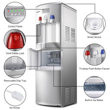 Load image into Gallery viewer, Top Loading Water Dispenser with Built-In Ice Maker Machine-Silver