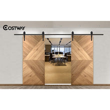 Load image into Gallery viewer, New 6 FT Black Modern Antique Style Sliding Barn Wood Door Hardware Closet Set