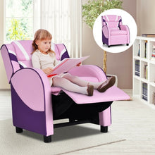 Load image into Gallery viewer, Kids Leather Recliner Chair with Side Pockets-Pink