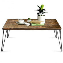 Load image into Gallery viewer, Rustic Industrial Solid Wood Rectangular Cocktail Coffee Table