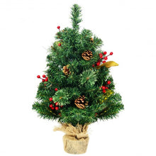 Load image into Gallery viewer, 2Ft Tabletop Pine Artificial Christmas Tree in Burlap Base
