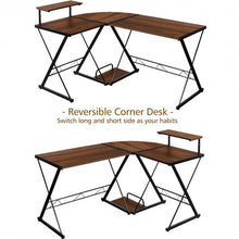 Load image into Gallery viewer, L-Shaped Desk Reversible Corner Computer Desk with Movable Shelf & CPU Stand-Wal