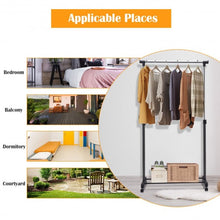 Load image into Gallery viewer, Adjustable Rolling Garment Rack Clothes Hanger