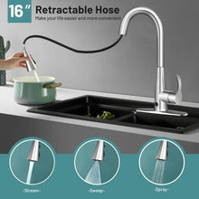 Load image into Gallery viewer, Touchless Kitchen Faucet with 360° Swivel Single Handle Sensor and 3 Mode Sprayer