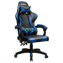 Load image into Gallery viewer, Gaming Chair Reclining Swivel with Massage Lumbar Support -Blue