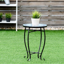 Load image into Gallery viewer, Outdoor Indoor Steel Accent Plant Stand Cobalt Table-Yellow