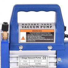 Load image into Gallery viewer, Single Stage 1/3HP 4CFM Rotary Vane Deep Vacuum Pump HVAC AC Air Tool R410a R134