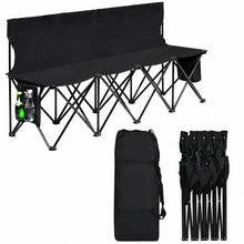 Load image into Gallery viewer, Folding 4 Seats Sports Sideline Bench Outdoor with Side Bag