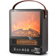 Load image into Gallery viewer, 1500W Electric Fireplace Tabletop Portable Space Heater w/3D Flame Effect-Walnut