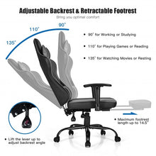 Load image into Gallery viewer, Massage Gaming Chair Recliner w/Footrest and Adjustable Armrests for Home&Office
