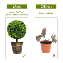 Load image into Gallery viewer, 2 PCS 24" Artificial Boxwood Topiary Ball Tree