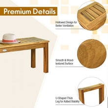 Load image into Gallery viewer, 52" Acacia Wood Dining Bench with Slatted Seat