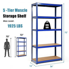 Load image into Gallery viewer, 72" Storage Shelf Steel Metal 5 Levels Adjustable Shelves-Navy