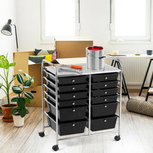 Load image into Gallery viewer, 12 Drawers Rolling Cart Storage Scrapbook Paper Organizer Bins-Black