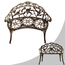Load image into Gallery viewer, Aluminum Patio Outdoor Garden Bench Chair Loveseat Cast-Bronze