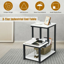 Load image into Gallery viewer, 3-Tier Sofa Side Table Night Stand-White