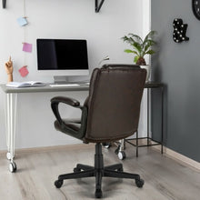 Load image into Gallery viewer, Adjustable Leather Executive Office Chair Computer Desk Chair with Armrest