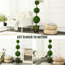 Load image into Gallery viewer, 4 ft Artificial Topiary Triple Ball Tree Plant