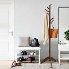 Load image into Gallery viewer, Wooden Free Standing Coat Rack -Walnut