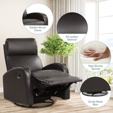 Load image into Gallery viewer, Recliner Chair Swivel Rocker Manual Single Sofa Lounger with Footrest-Brown
