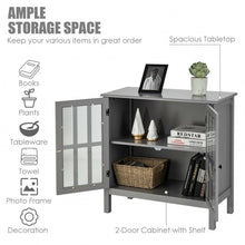 Load image into Gallery viewer, Glass Door Sideboard Console Storage Buffet Cabinet-Gray