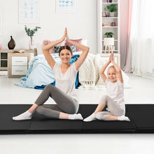 Load image into Gallery viewer, Gymnastics PU Mat Thick Folding Panel Gym Fitness Exercise-Black