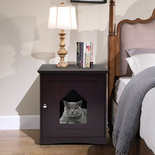 Load image into Gallery viewer, Sidetable Nightstand Weatherproof Multi-function Cat House-Brown