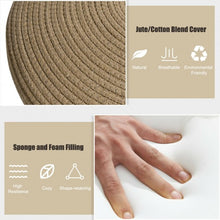 Load image into Gallery viewer, Pouf Ottoman Round for Sitting Braided Pouf with Jute Cover