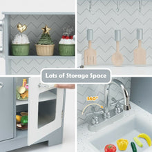 Load image into Gallery viewer, Pretend Play Kitchen Wooden Toy Set for Kids with Realistic Light and Sound