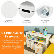 Load image into Gallery viewer, Kid Toy Storage Cabinet 3 Drawer Chest with Wheels Large Storage Cube Shelf