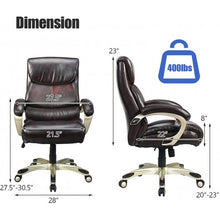 Load image into Gallery viewer, Adjustable Executive Office Recliner Chair with High Back and Lumbar Support-Brown