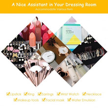 Load image into Gallery viewer, Lockable Mirrored Jewelry Cabinet with Stand and Led Lights-Brown