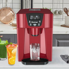 Load image into Gallery viewer, 2-In-1 Ice Maker Water Dispenser 36lbs/24H LCD Display-Red